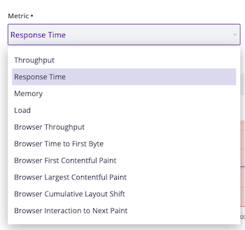 Front-end Alerting metrics when composing an alert