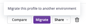 Migrating a profile from one environment to another